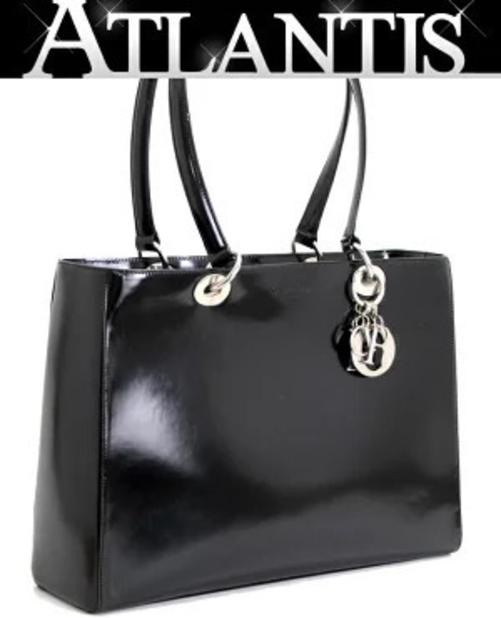 Christian Dior Lady Shoulder Bag Leather Black